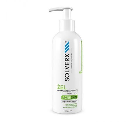 Solverx Acne Skin Gél na čistenie a odličovanie aknóznej pleti 200 ml