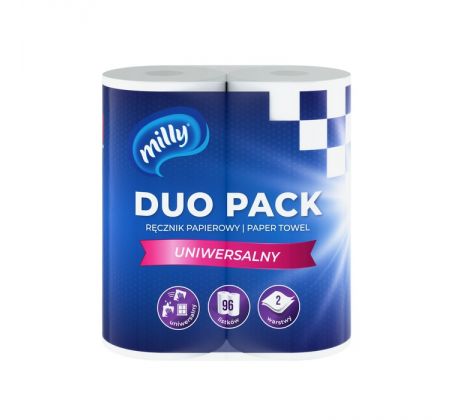 Milly Duo Pack kuchynské utierky v rolke 2-vrstvové 96 utierok