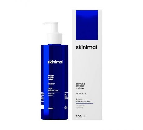 Skinimal Aktívna čistiaca emulzia na pleť so skvalánom a kyselinou hyalurónovou 200 ml